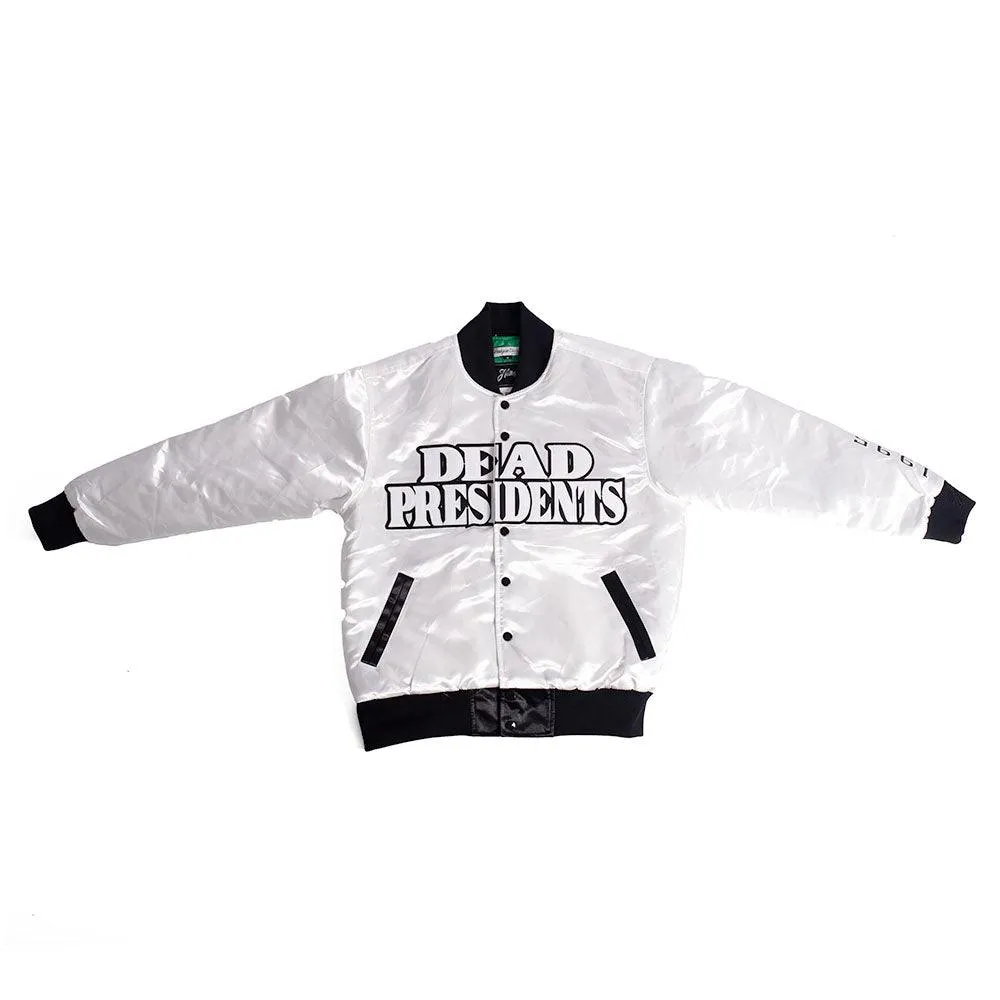 Dead Presidents Satin Jacket White With Green Interior