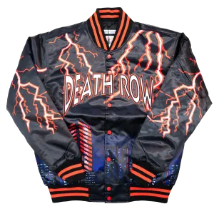 DEATH ROW LIGHTNING SATIN JACKET (BLACK)