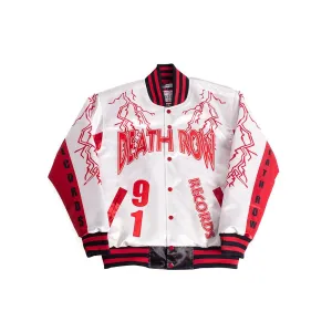 DEATH ROW LIGHTNING SATIN JACKET WHITE