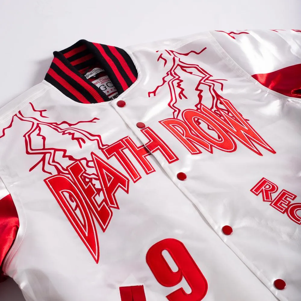 DEATH ROW LIGHTNING SATIN JACKET WHITE