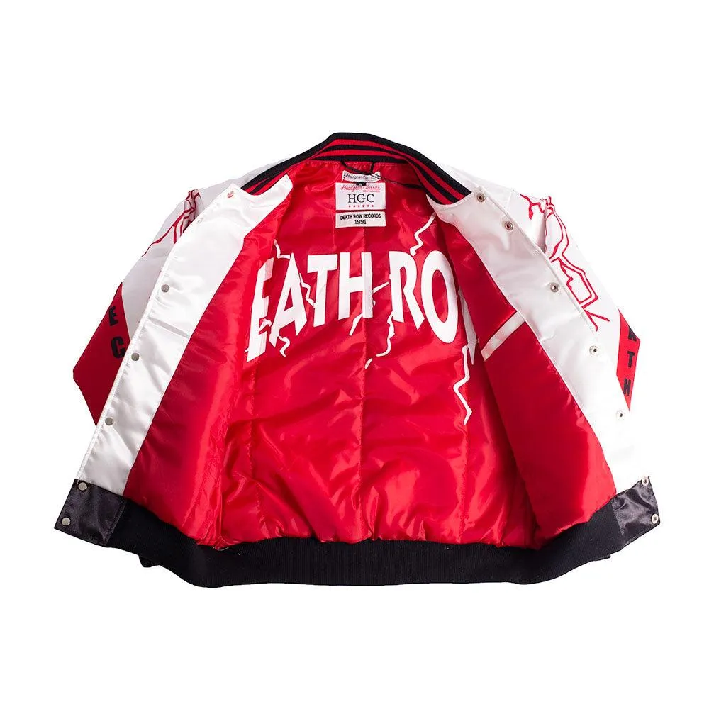 DEATH ROW LIGHTNING SATIN JACKET WHITE