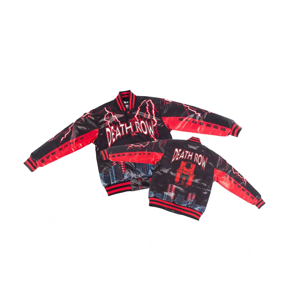 DEATH ROW LIGHTNING YOUTH SATIN JACKET BLACK/RED