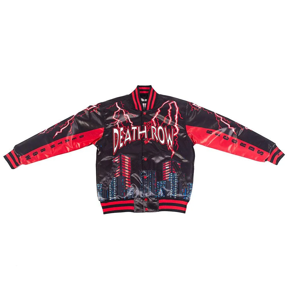 DEATH ROW LIGHTNING YOUTH SATIN JACKET BLACK/RED