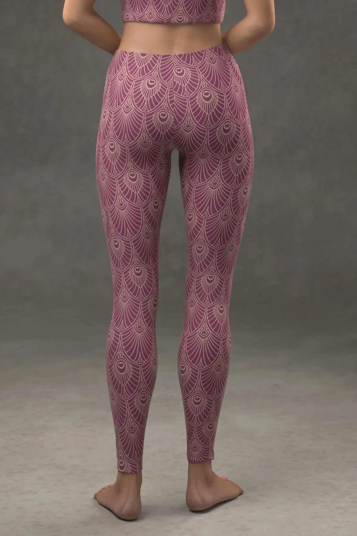 Deco Fan Leggings: Plum