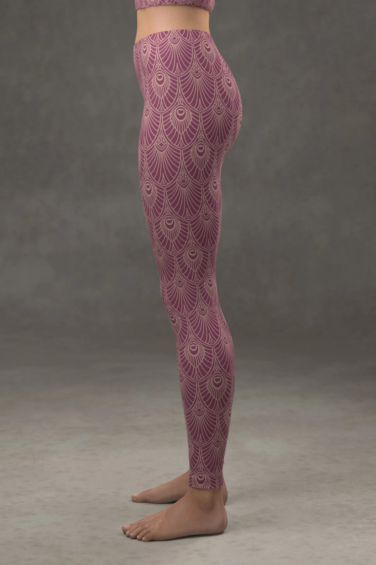Deco Fan Leggings: Plum