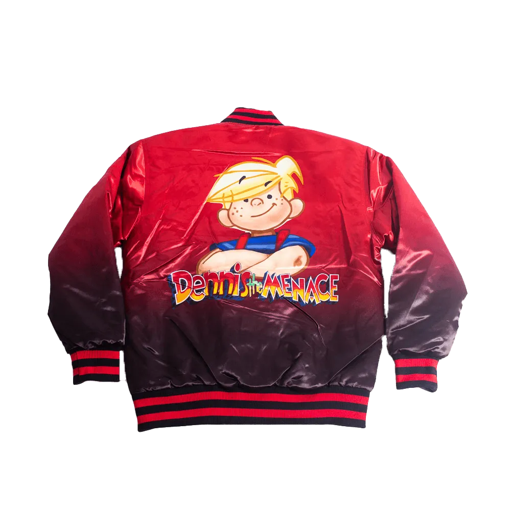 Dennis The Menace Red Gradient Satin Jacket