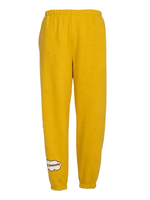 Distressed 'Happy Wednesday' Jogging Pants
