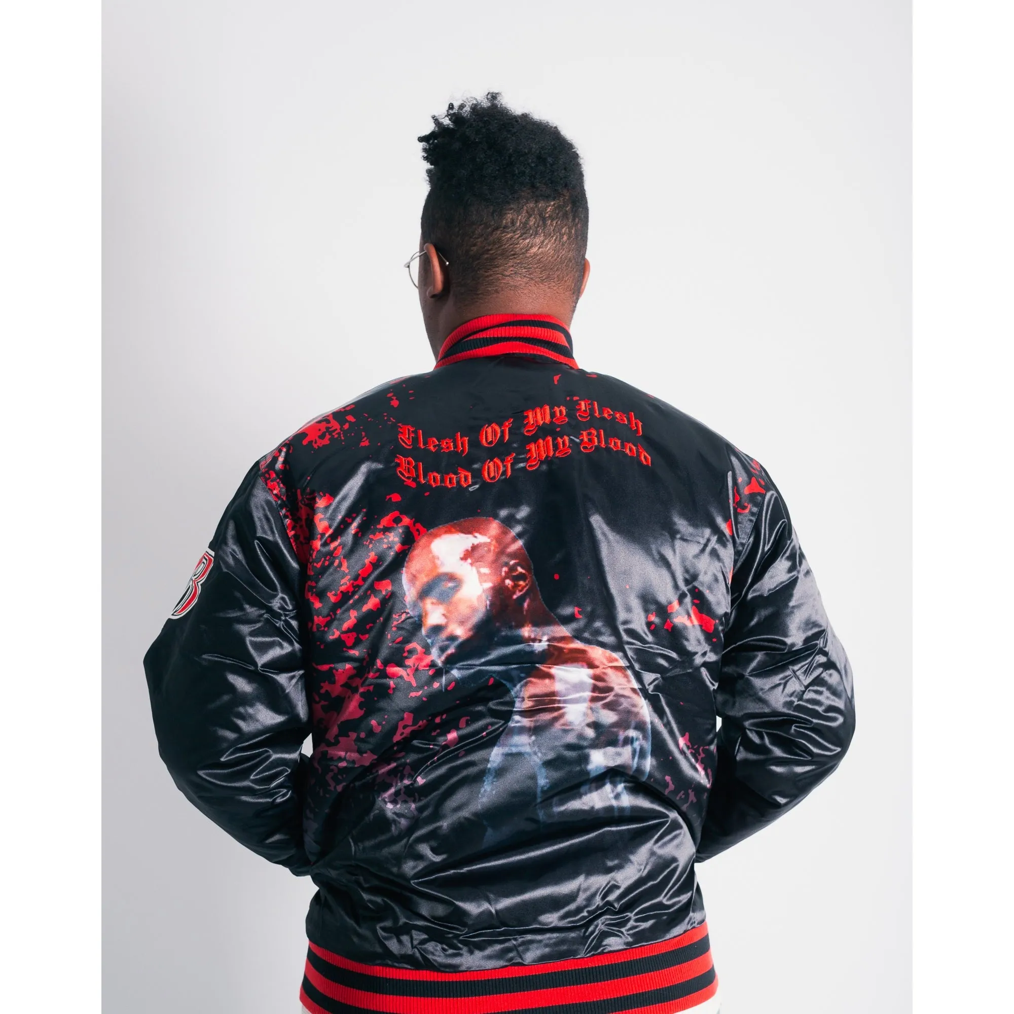 DMX FLESH OF MY FLESH SATIN JACKET (BLACK)