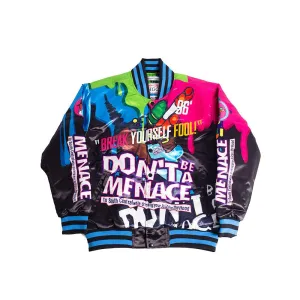 DONT BE A MENACE CITY SATIN JACKET BLACK