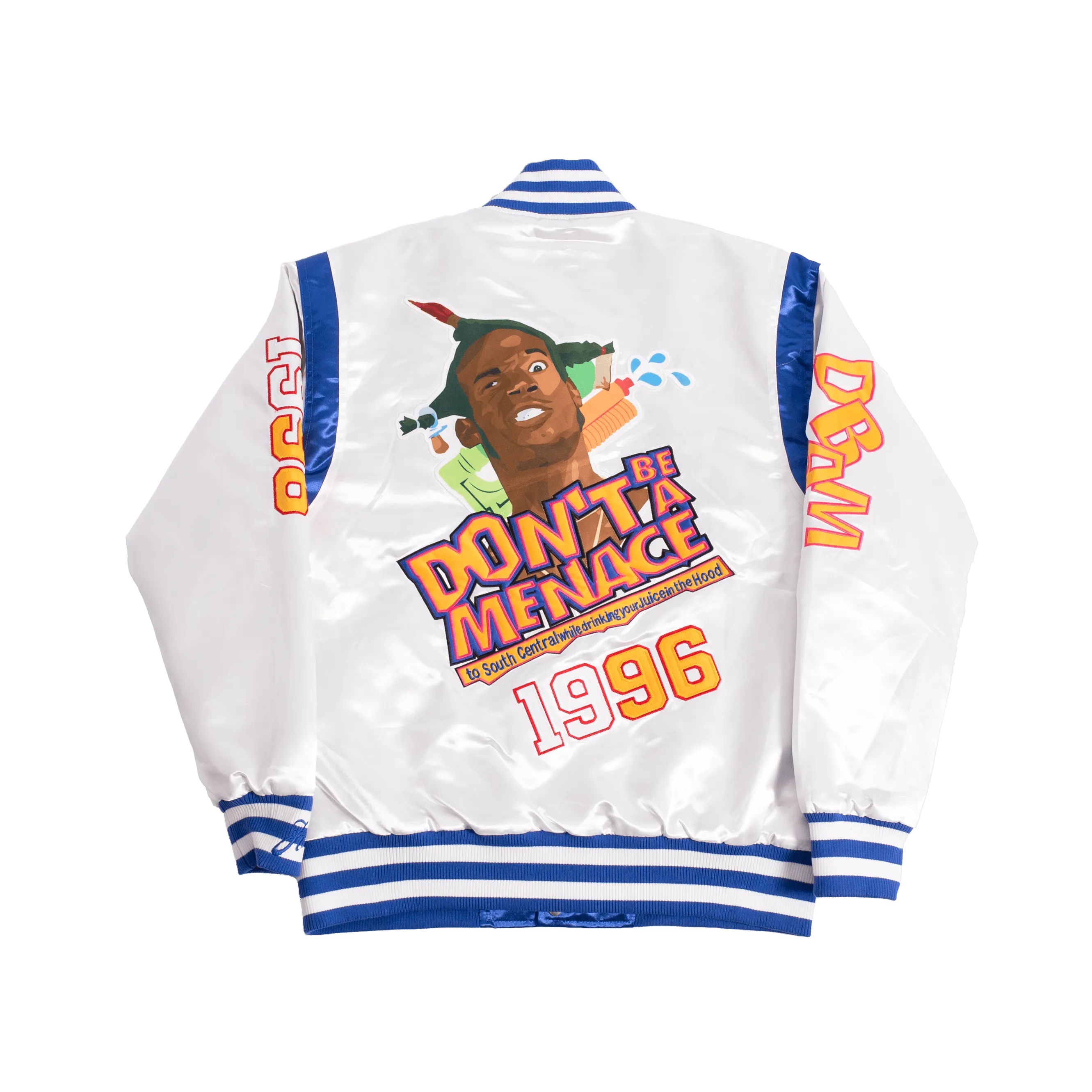 DON'T BE A MENACE WHITE SATIN JACKET