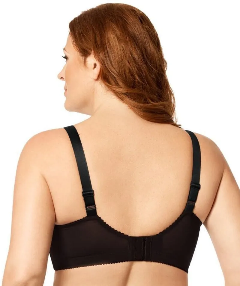 Elila Embroidered Wire-Free Bra - Black Silver