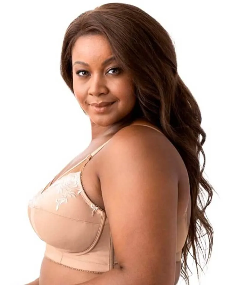 Elila Embroidered Wire-Free Bra - Mocha