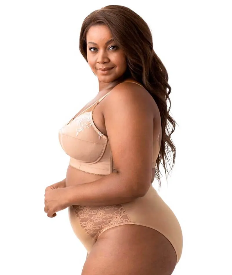 Elila Embroidered Wire-Free Bra - Mocha