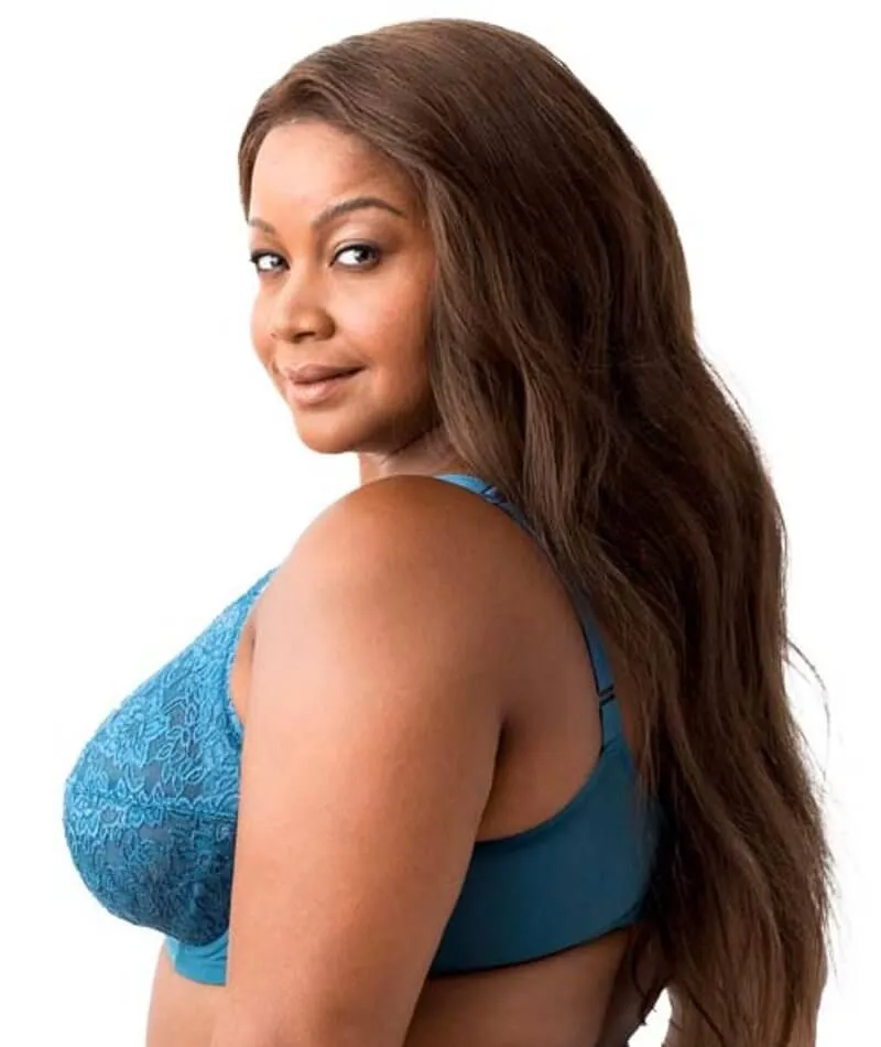 Elila Full Coverage Stretch Lace Underwired Bra - Teal