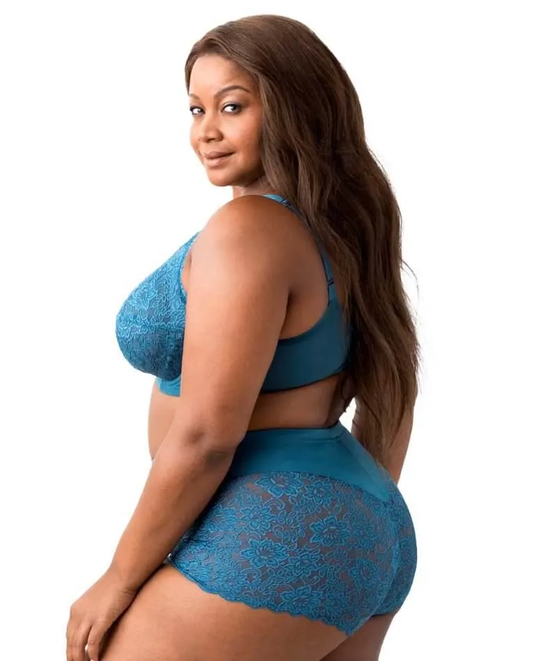 Elila Full Coverage Stretch Lace Underwired Bra - Teal