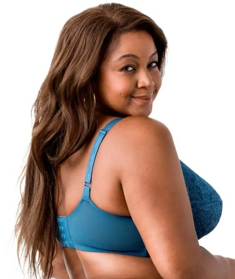 Elila Full Coverage Stretch Lace Underwired Bra - Teal