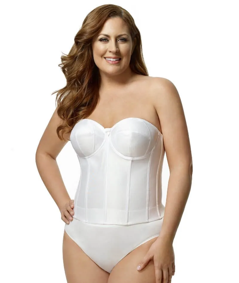 Elila Underwired Satin Strapless Longline - White