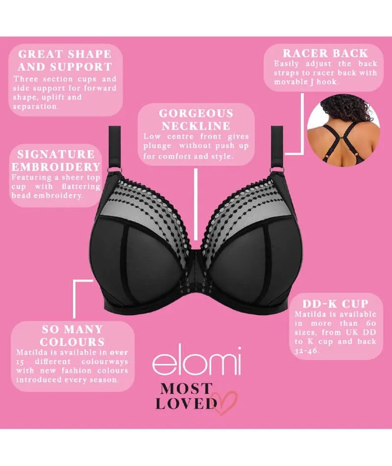 Elomi Matilda Underwired Plunge Bra - Black