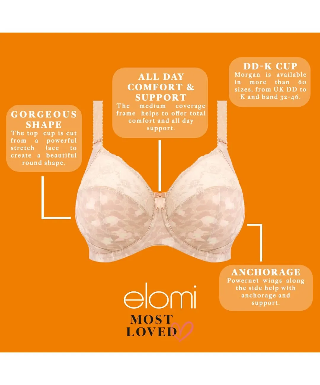 Elomi Morgan Underwired Bra - Toasted Almond