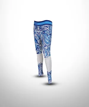 Evo9x FRENCH CURVE Full Dye Sublimated Compression Leggings Blue/White