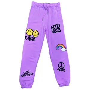 FBZ Neon Purple Good Vibes Joggers