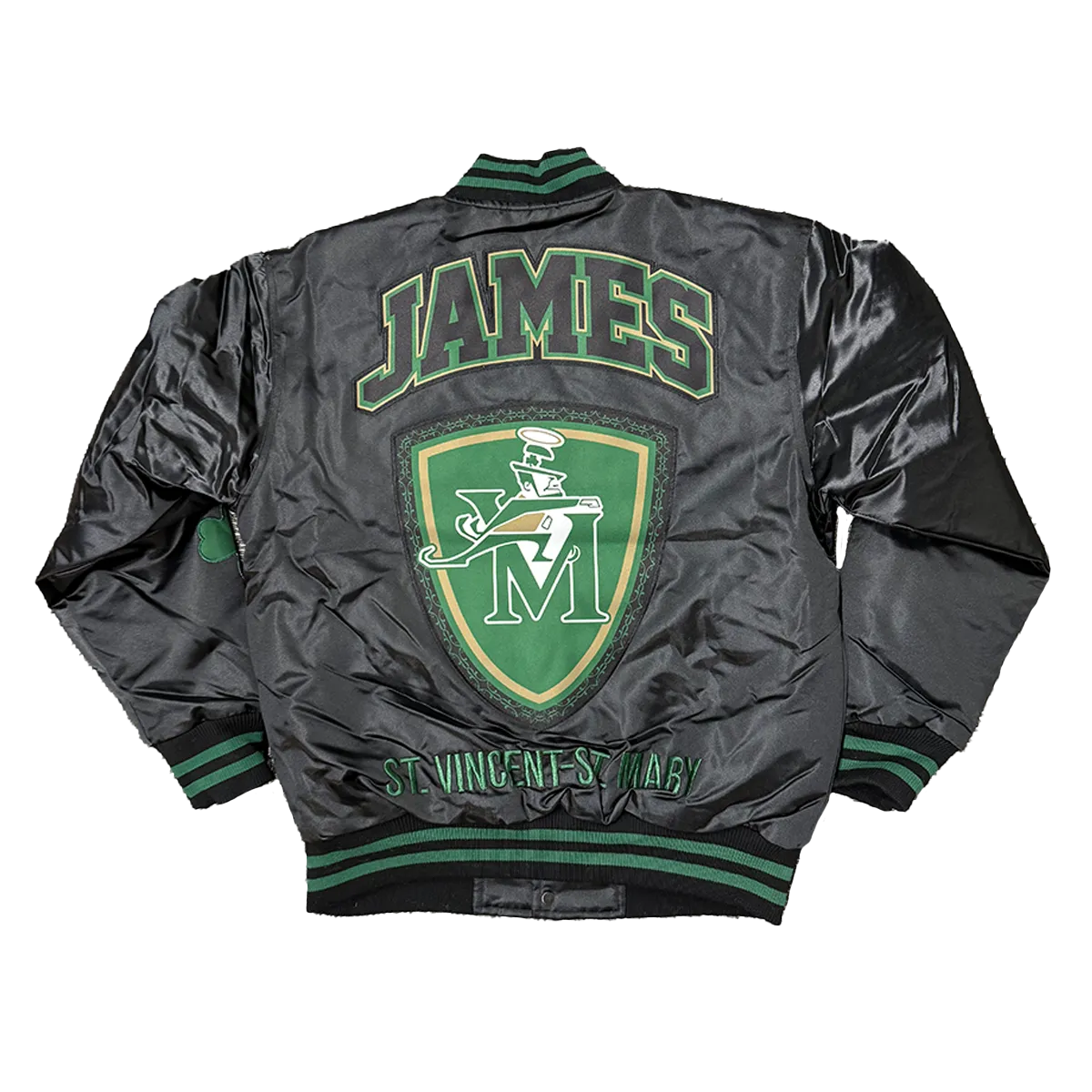 FIGHTING IRISH LEBRON SATIN JACKET (BLACK)