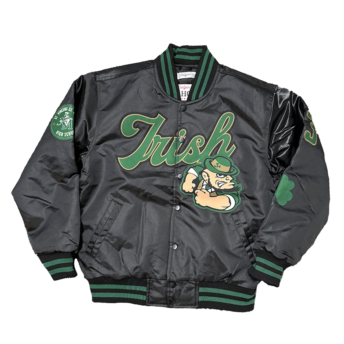FIGHTING IRISH LEBRON SATIN JACKET (BLACK)