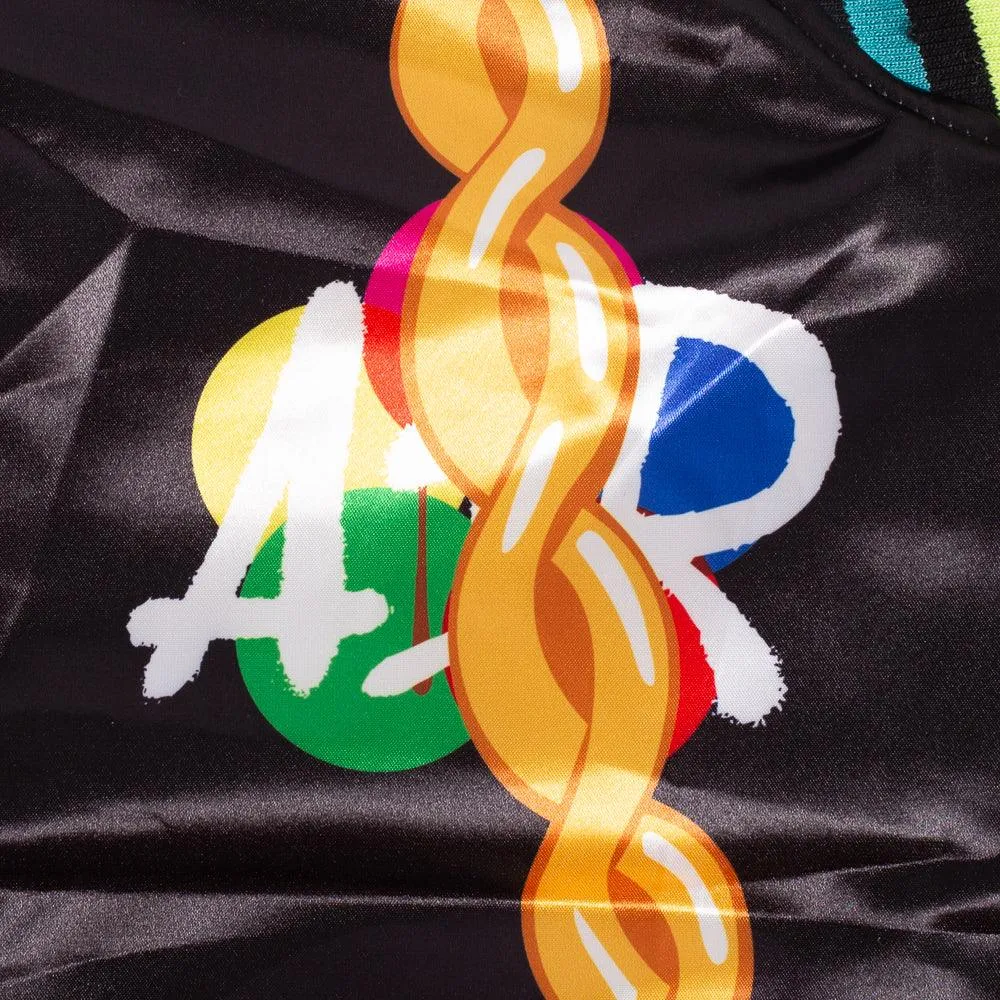 FRESH PRINCE FRESH AIR GRAFFITI SATIN JACKET BLACK
