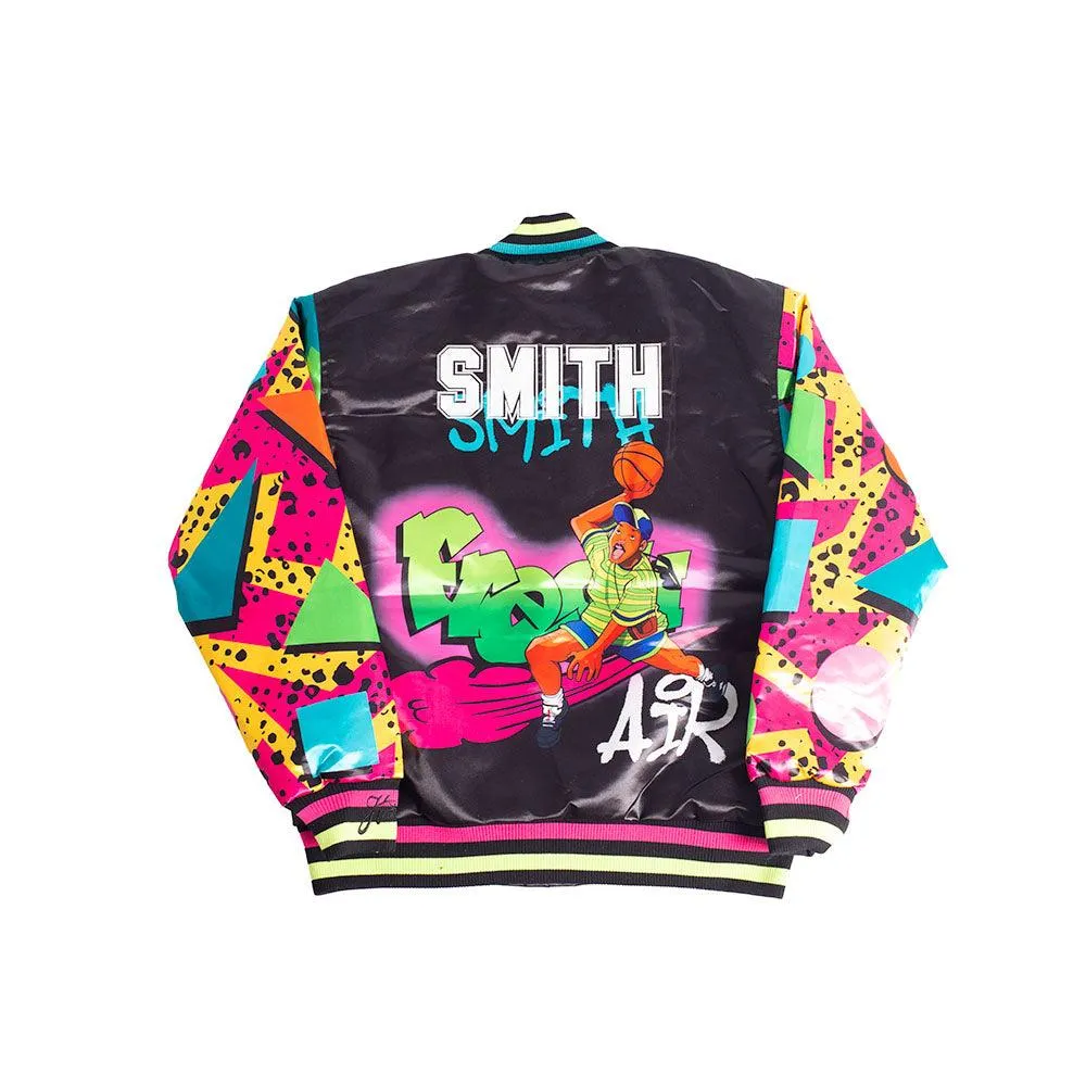 FRESH PRINCE FRESH AIR GRAFFITI SATIN JACKET BLACK