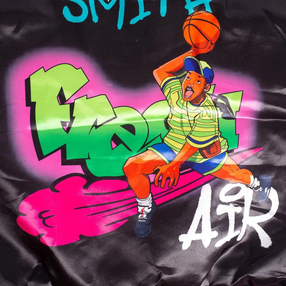 FRESH PRINCE FRESH AIR GRAFFITI YOUTH SATIN JACKET BLACK