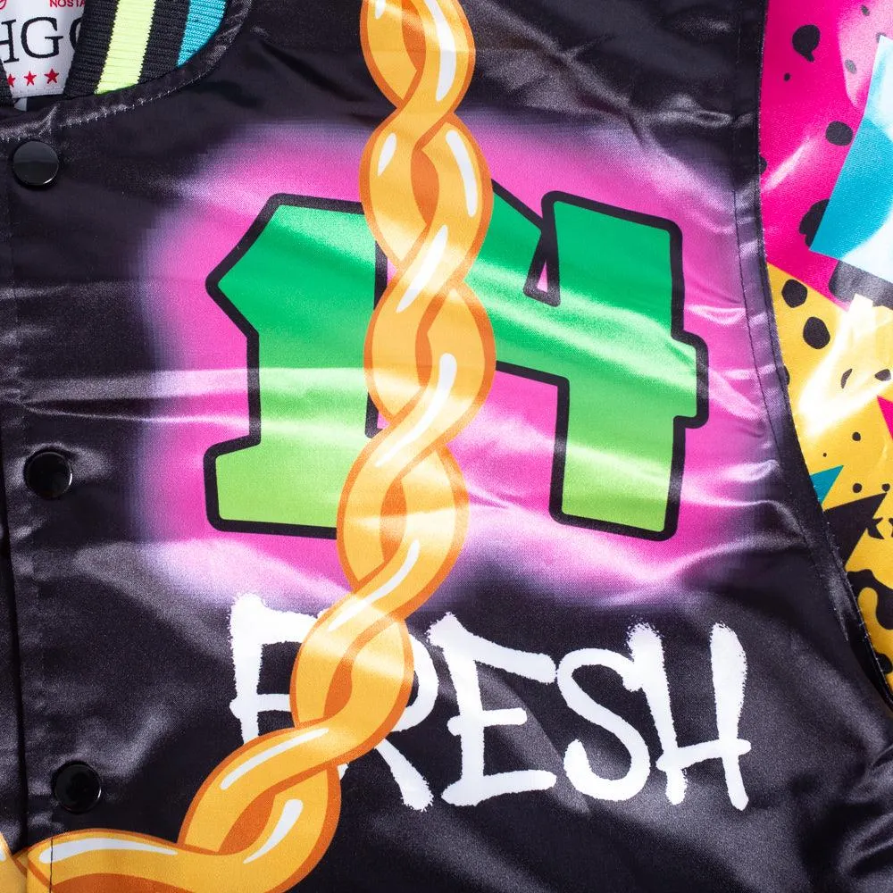 FRESH PRINCE FRESH AIR GRAFFITI YOUTH SATIN JACKET BLACK