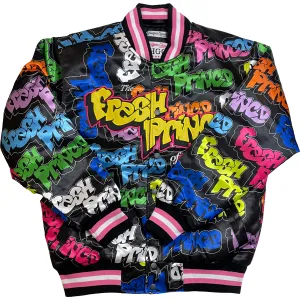 FRESH PRINCE GRAFFITI SATIN JACKET (BLACK)