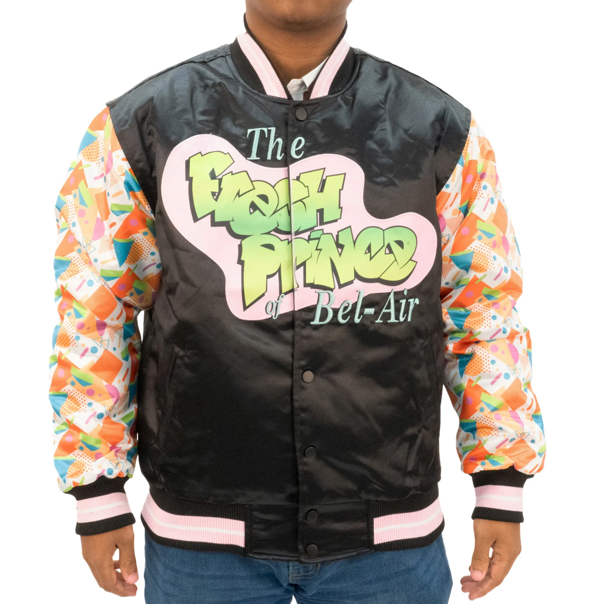 FRESH PRINCE RETRO SATIN JACKET (BLACK)
