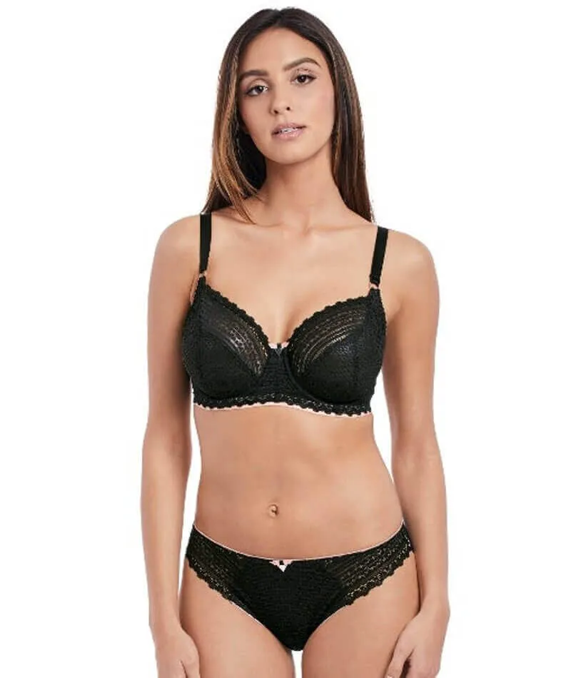 Freya Daisy Lace Underwire Balcony K Cup Bra - Noir