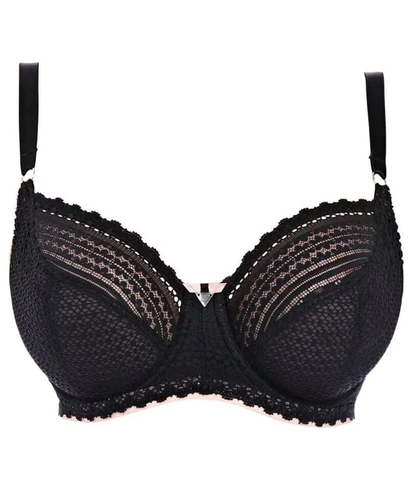 Freya Daisy Lace Underwire Balcony K Cup Bra - Noir