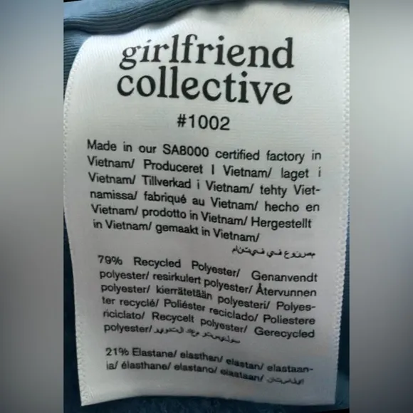 Girlfriend Collective Paloma racerback sports bra Teal blue color Size 3XL NWT