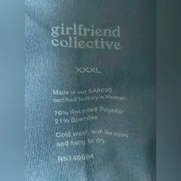 Girlfriend Collective Paloma racerback sports bra Teal blue color Size 3XL NWT