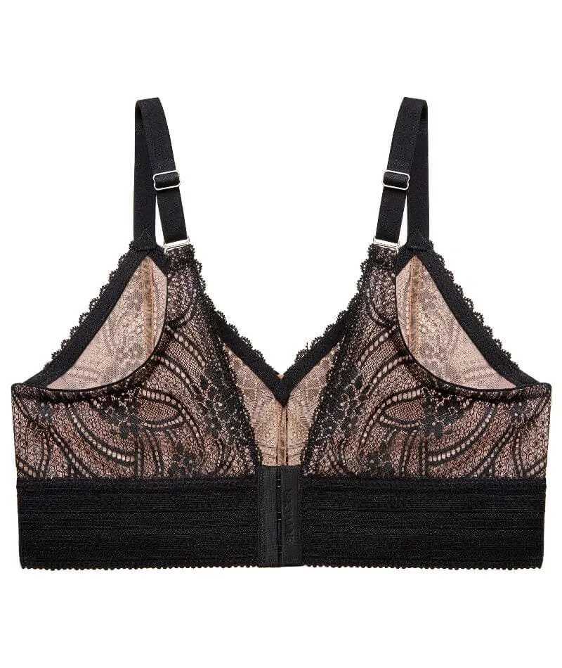 Glamorise Bramour Gramercy Luxe Lace Wire-Free Bralette - Black
