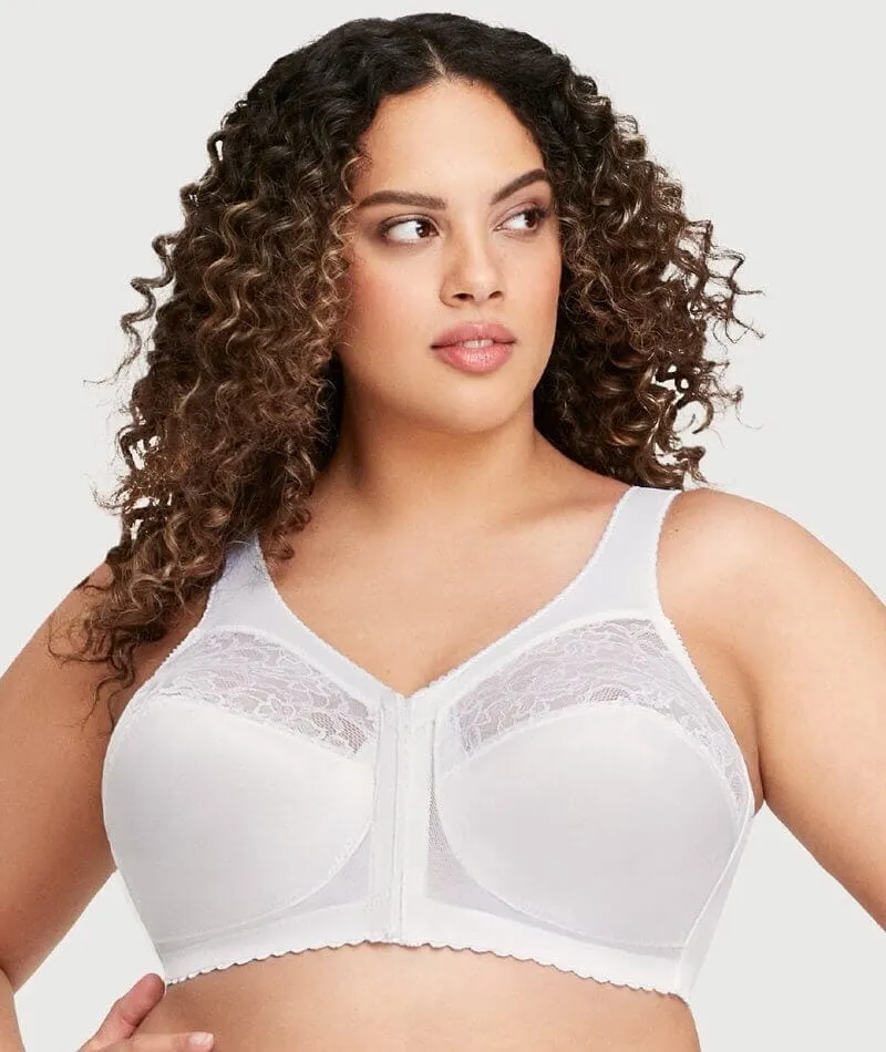 Glamorise Magiclift Front-Closure Support Wire-Free Bra - White