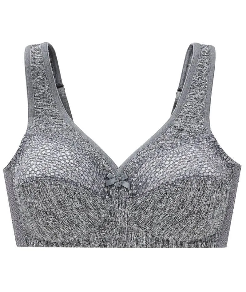 Glamorise Magiclift Moisture Control Wire-Free Bra - Gray