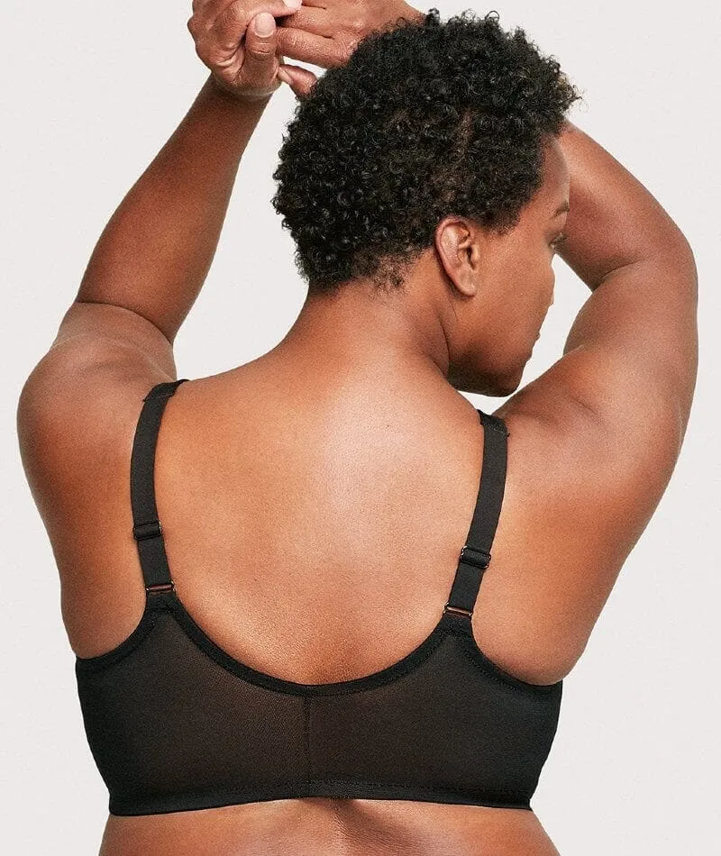 Glamorise Magiclift Natural Shape Wire-Free Front-Closure Bra - Black