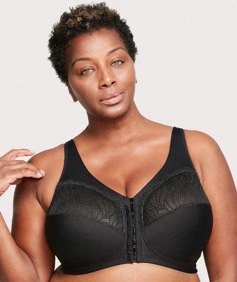 Glamorise Magiclift Natural Shape Wire-Free Front-Closure Bra - Black