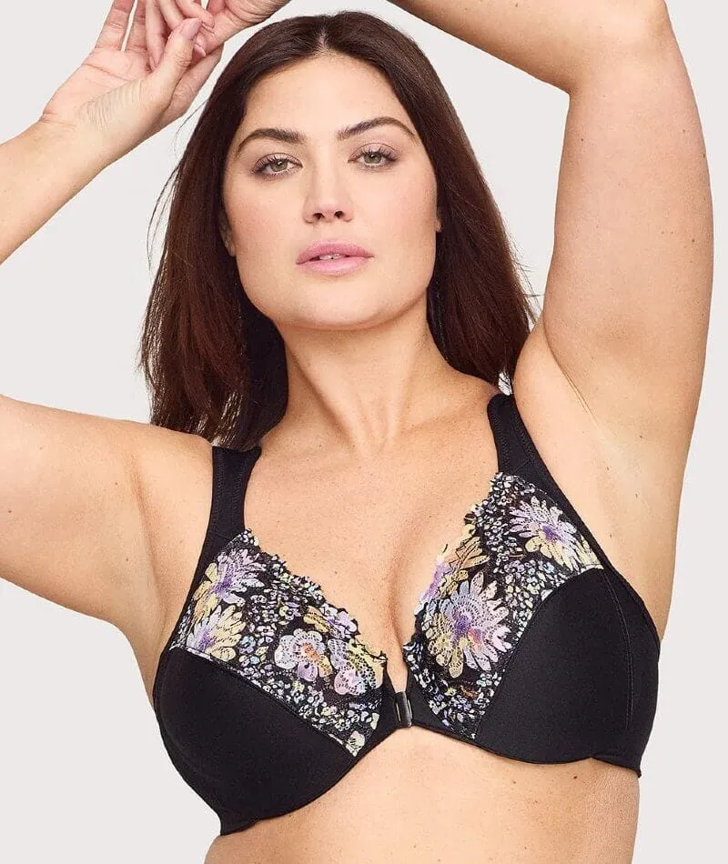 Glamorise WonderWire Front-Closure Bra - Floral Print