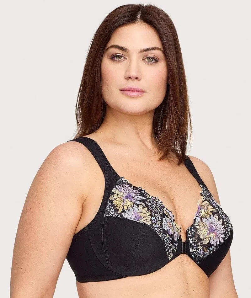 Glamorise WonderWire Front-Closure Bra - Floral Print