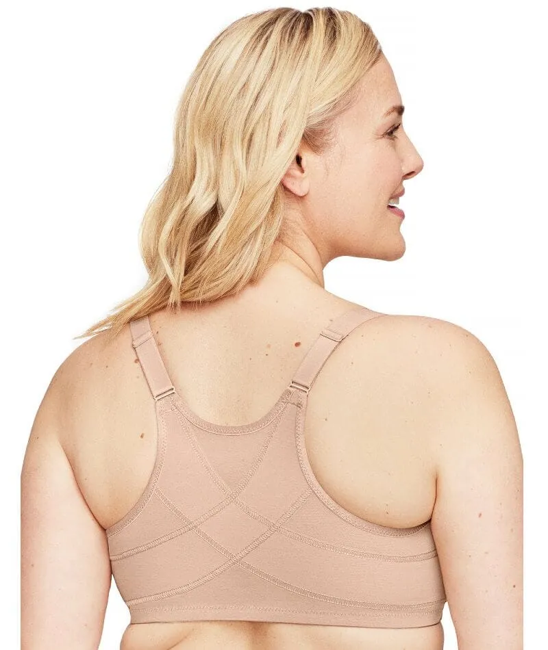 Glamorise WonderWire Front-Closure Posture Bra - Cafe