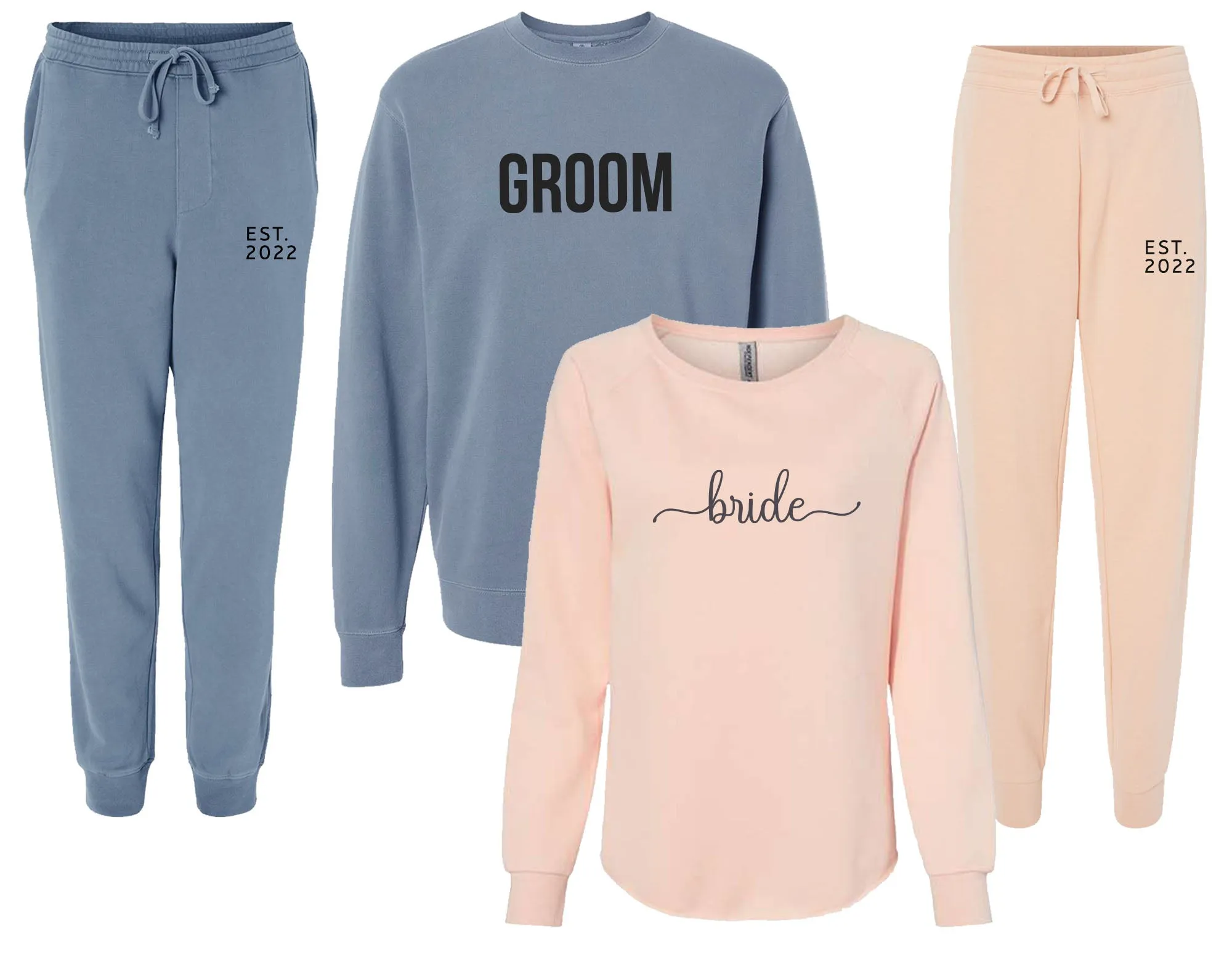 Groom & Bride Couple Matching Set, Sweatshirt and Sweatpants Set, Bridal Gift, Groom Gift, Bride Sweatshirt and Joggers, Bride Sweater
