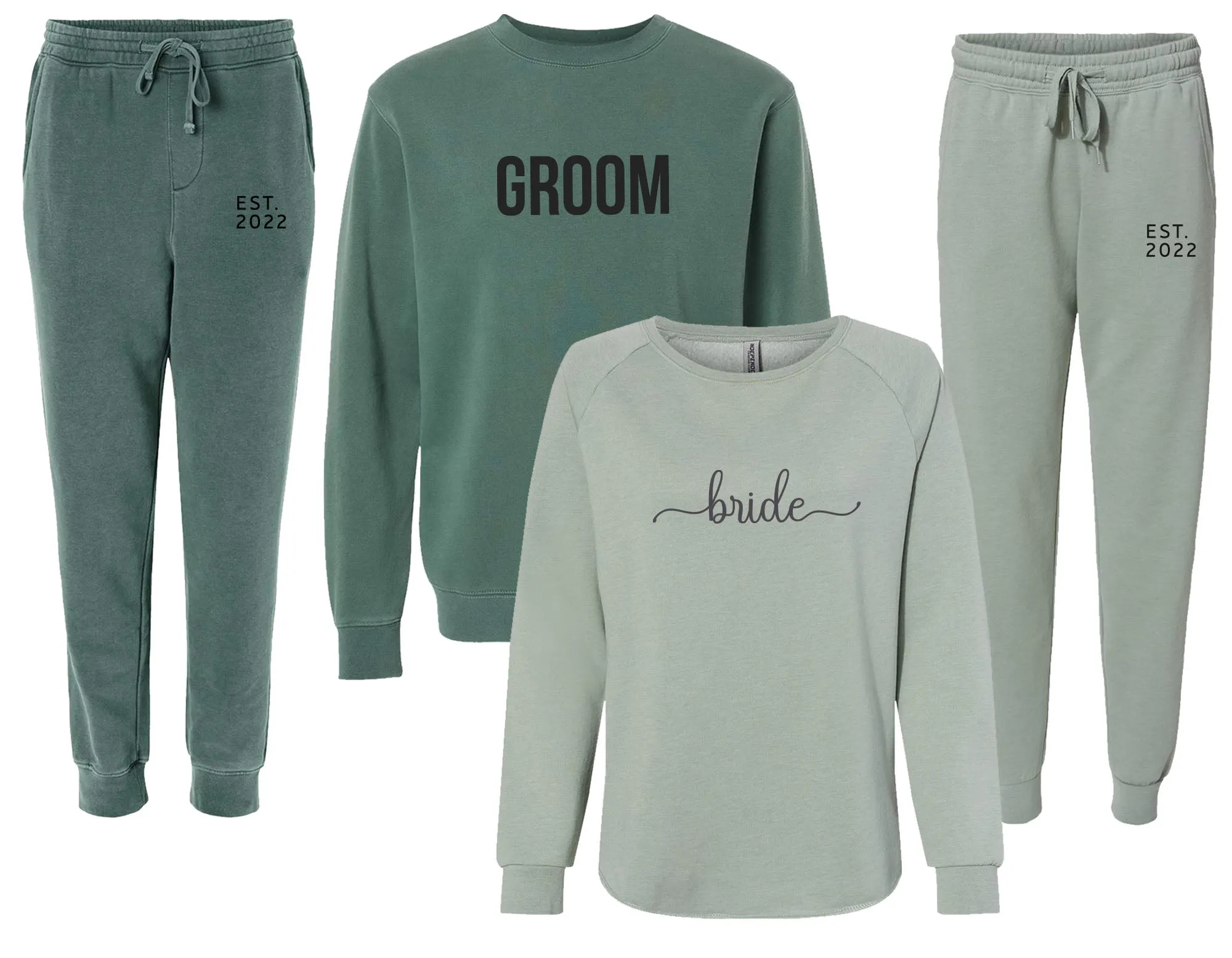 Groom & Bride Couple Matching Set, Sweatshirt and Sweatpants Set, Bridal Gift, Groom Gift, Bride Sweatshirt and Joggers, Bride Sweater