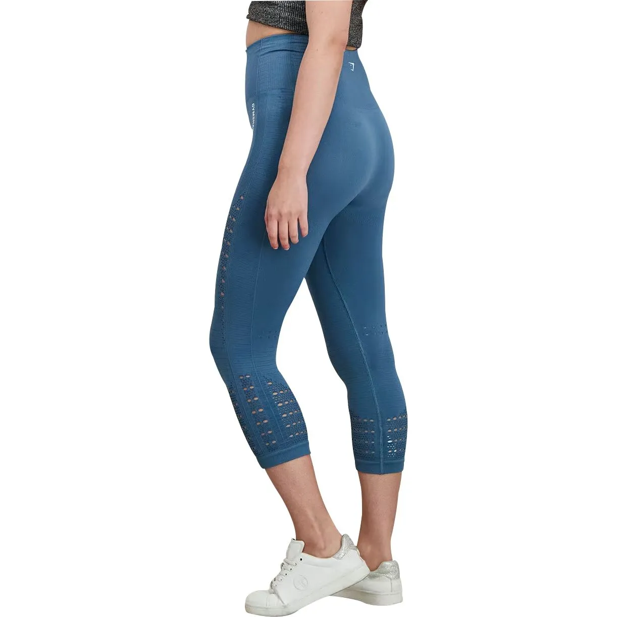 Gymshark Energy Seamless Womens 3/4 Training Tights - Blue