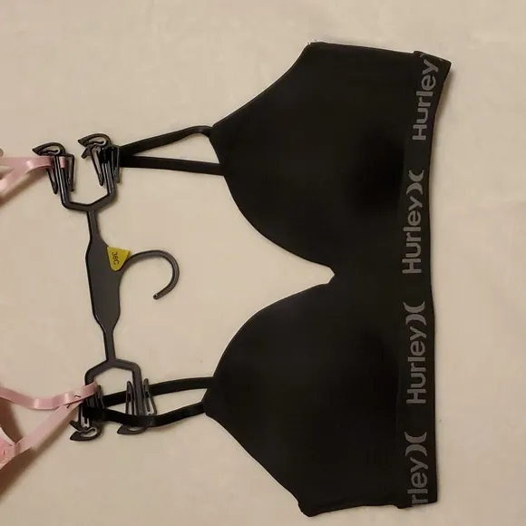 Hurley Padded Wireless Black &amp; Tropical Bras - 2 Pack