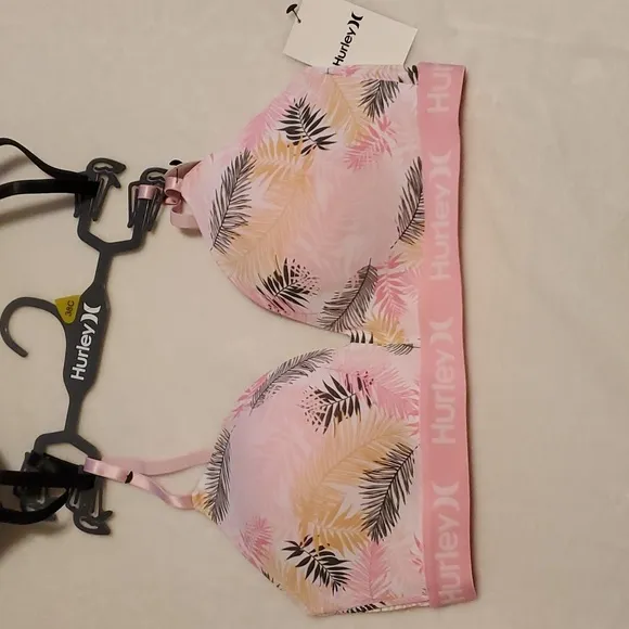 Hurley Padded Wireless Black &amp; Tropical Bras - 2 Pack